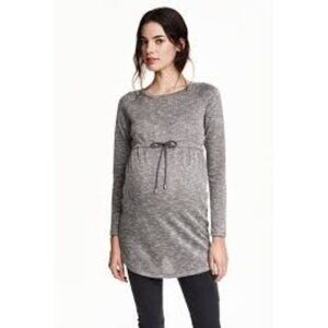 Mama Women's Long Sleeve Sweatshirt Mini Dress Marlbled Gray Size M